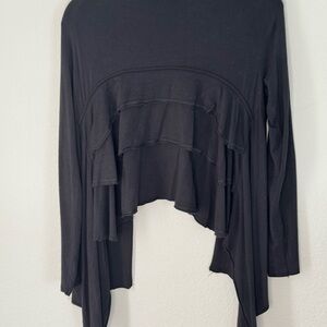 Prana Black Layered Women's Cardigan Yoga Top